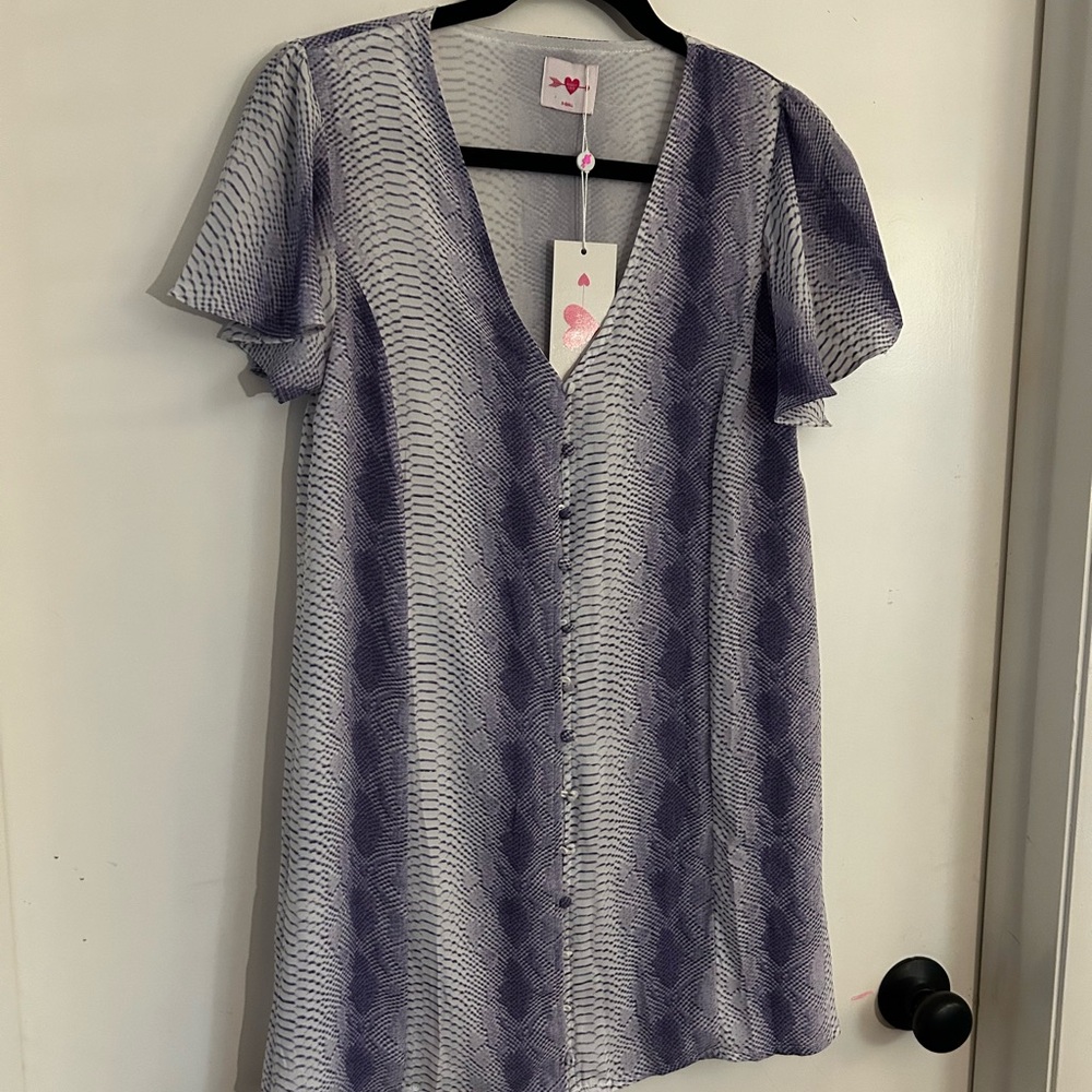 Buddy Love Purple and White Mini Dress